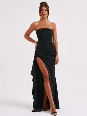 oonaya Elegant Strapless Pleated Gown