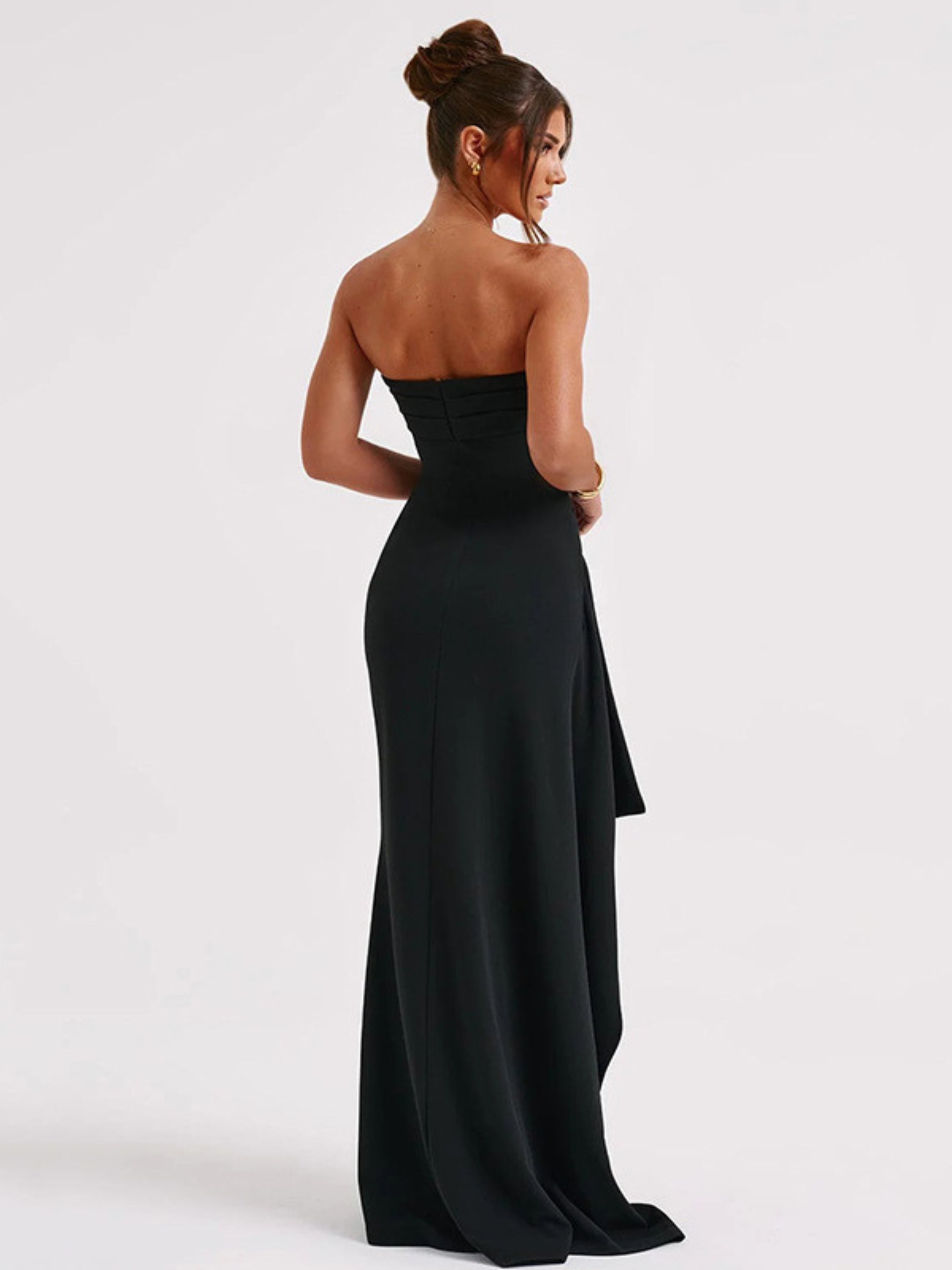 oonaya Elegant Strapless Pleated Gown