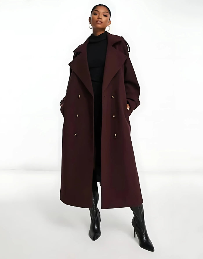 oonaya Classic Woolen Trench Coat