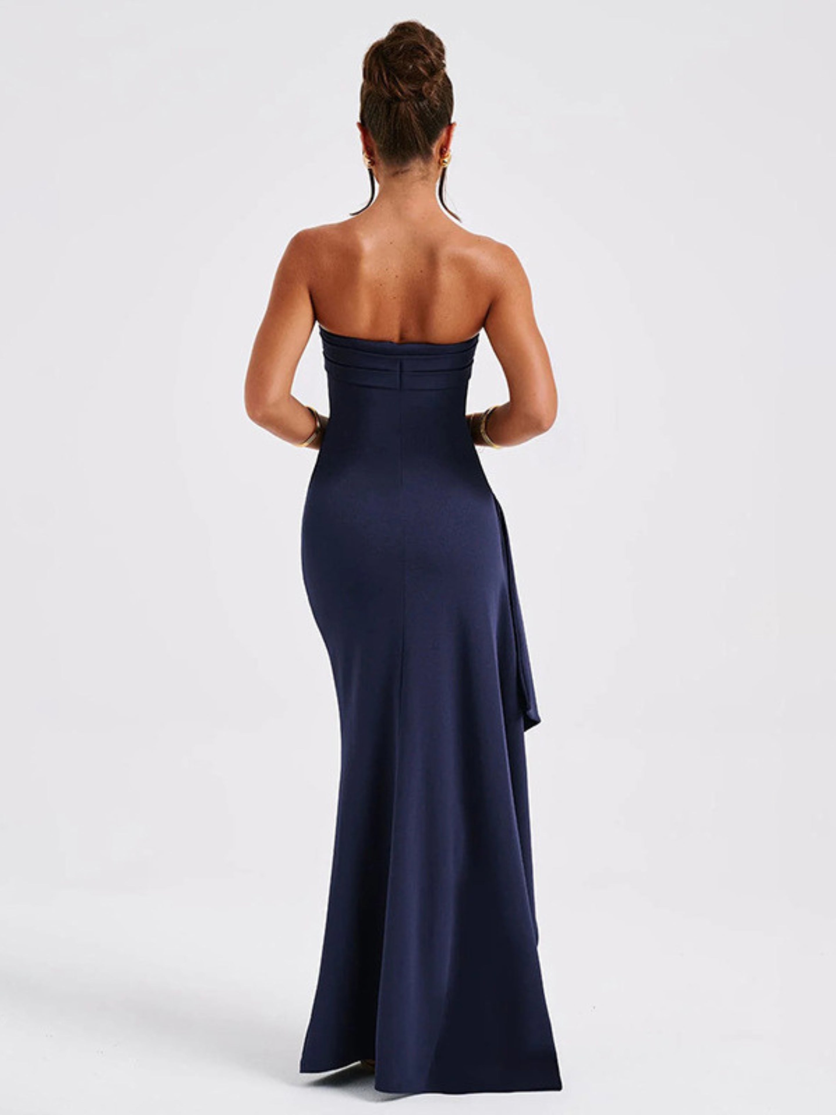 oonaya Elegant Strapless Pleated Gown