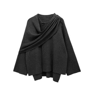 OONAYA: Asymmetrical Knit Scarf Cardigan